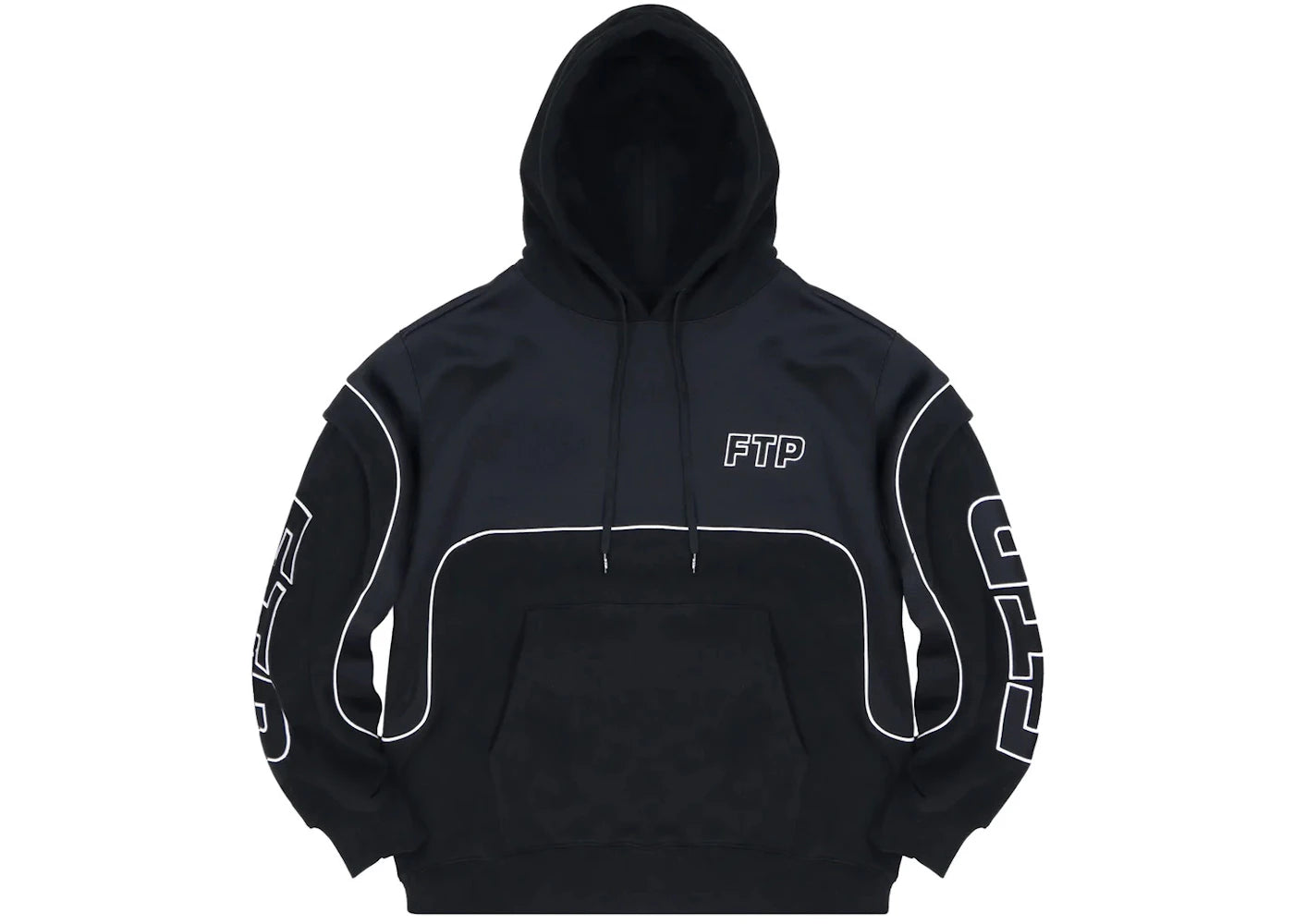 FTP Mesh Piping Logo Pullover Black