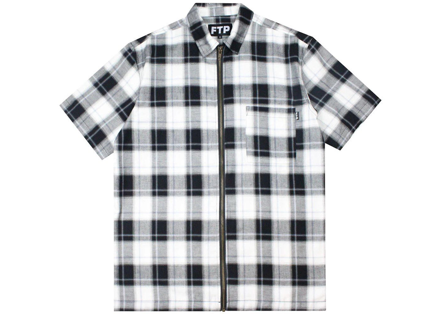 FTP Plaid Zip Up Shirt Black