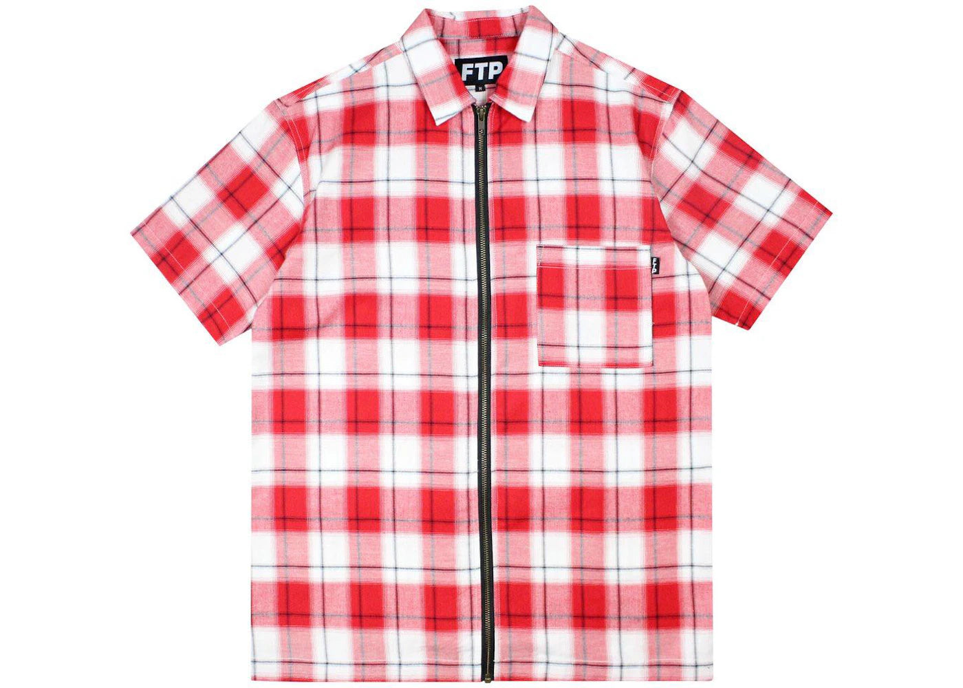 FTP Plaid Zip Up Shirt Red