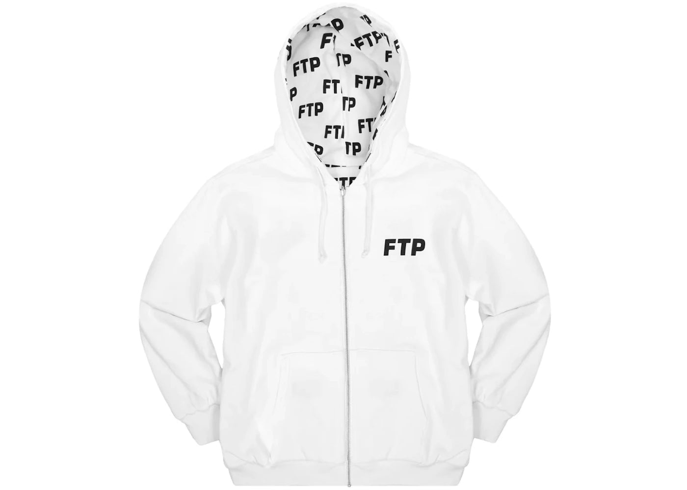 FTP Reversible Logo Hoodie White