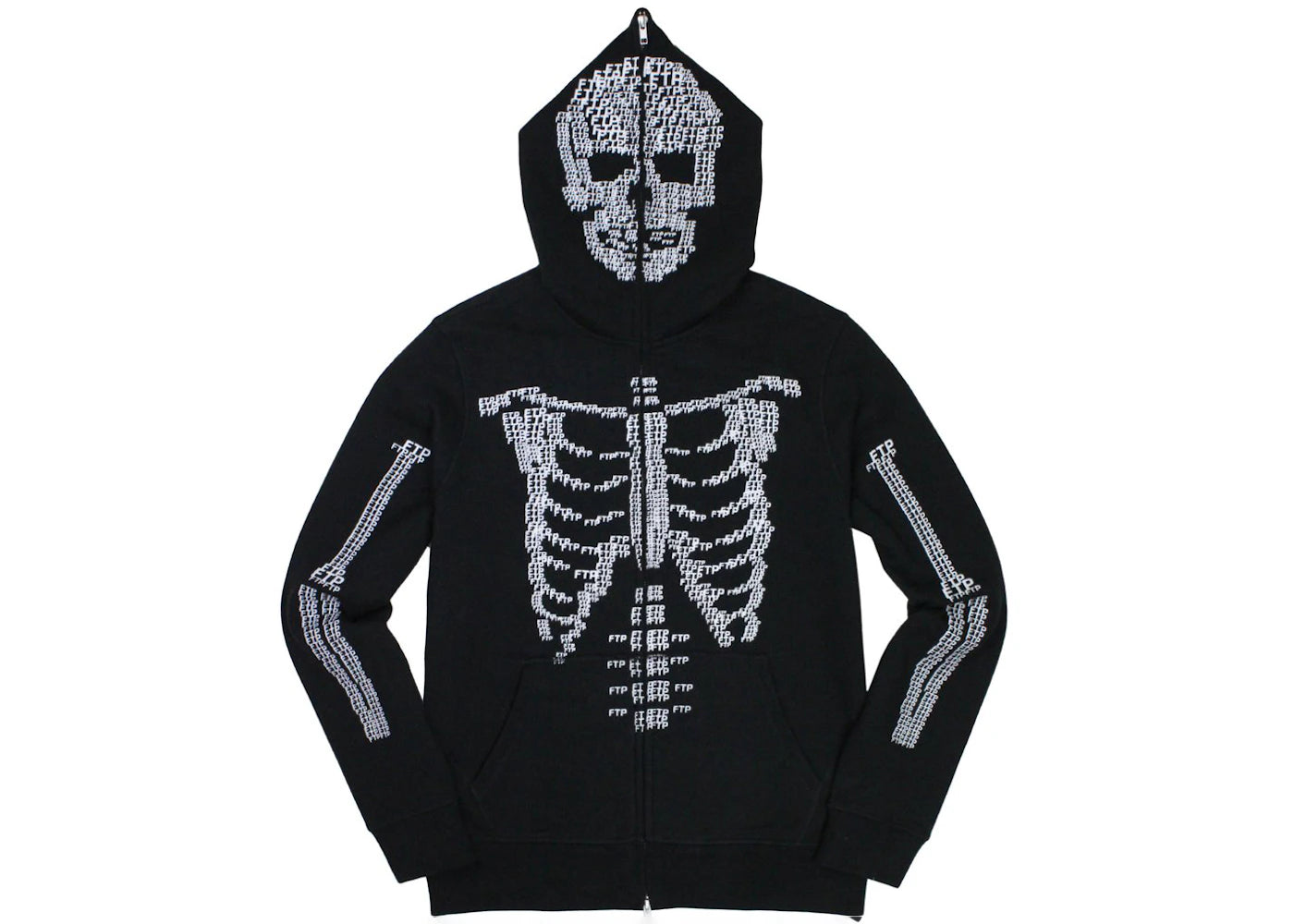 FTP Skeleton Full Zip Hoodie Black