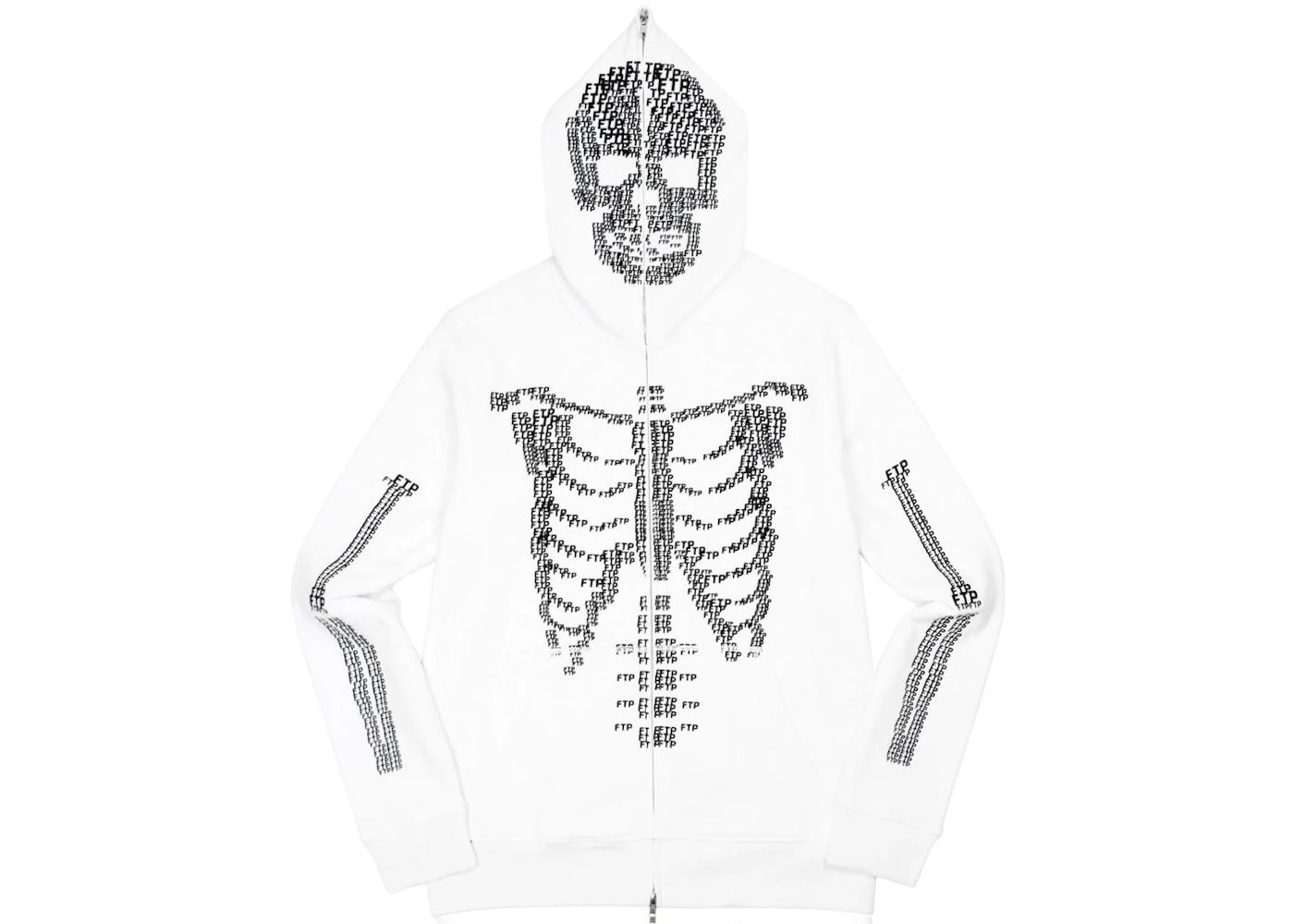 FTP Skeleton Full Zip Hoodie White