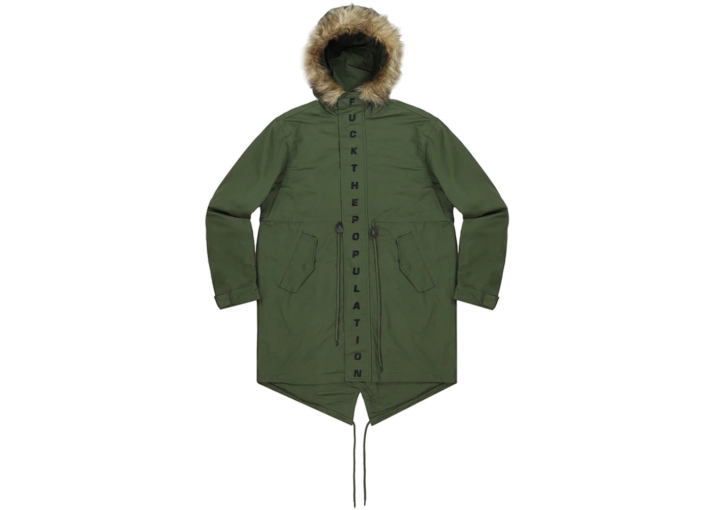 FTP Spell Out Fishtail Parka Olive