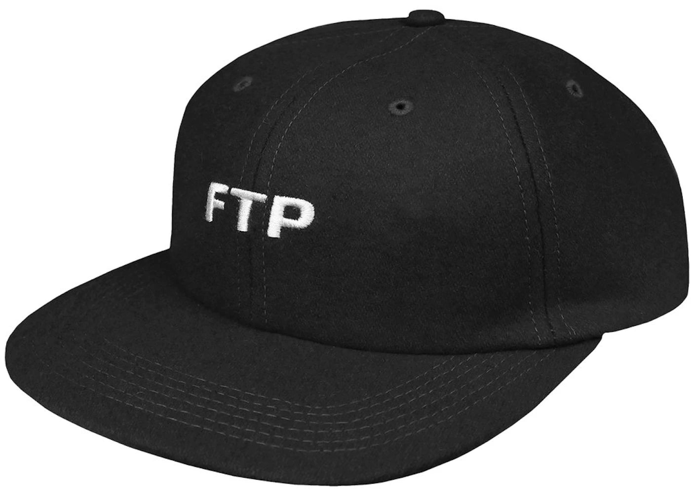 FTP Wool Logo 6 Panel Hat Black