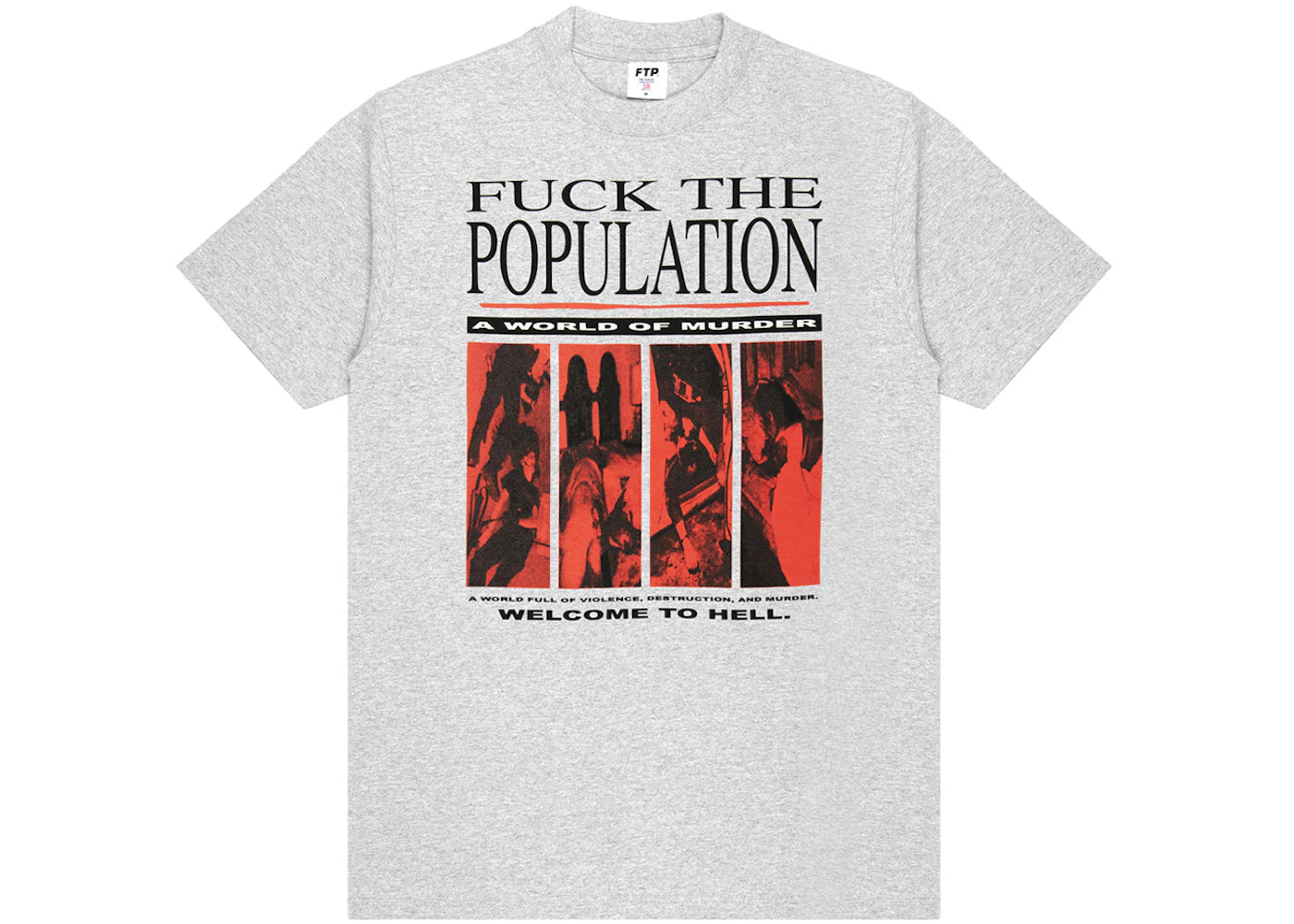 FTP World Of Murder Tee Heather Grey