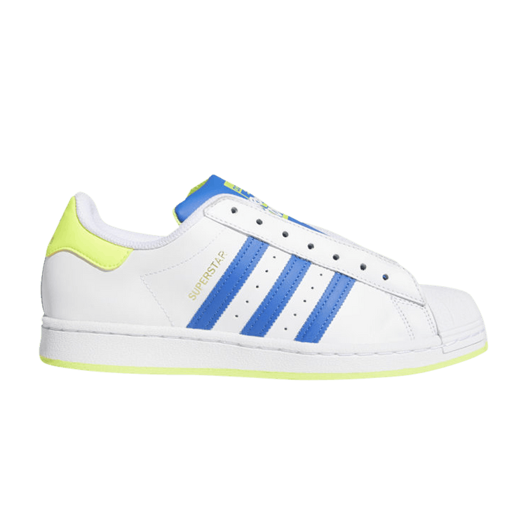adidas Superstar Laceless White Blue Solar Yellow