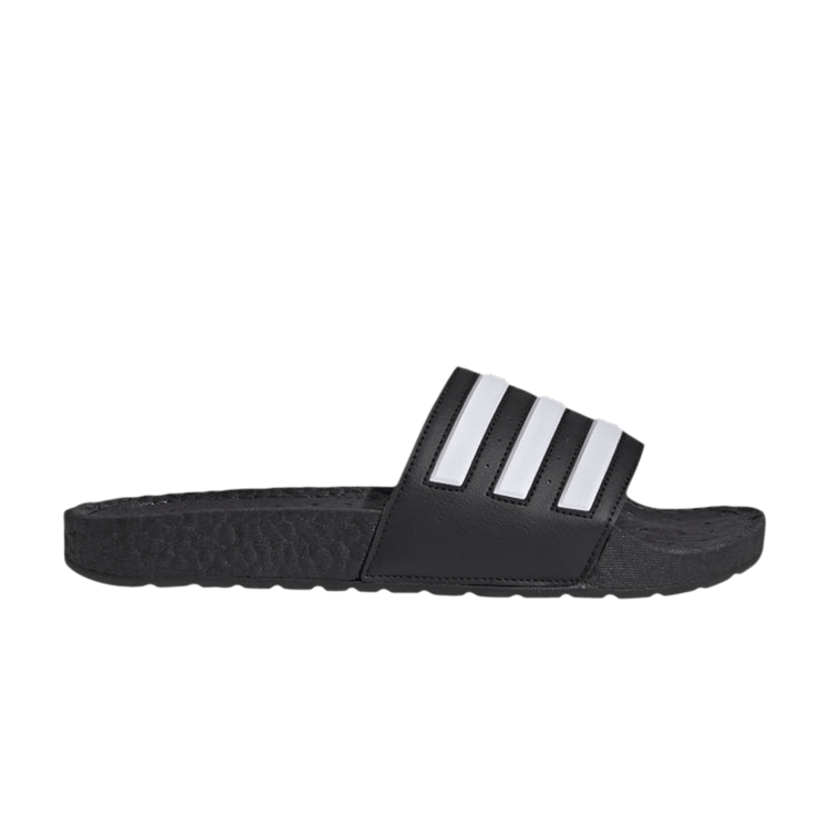 adidas Adilette Boost Slides Black White Stripes