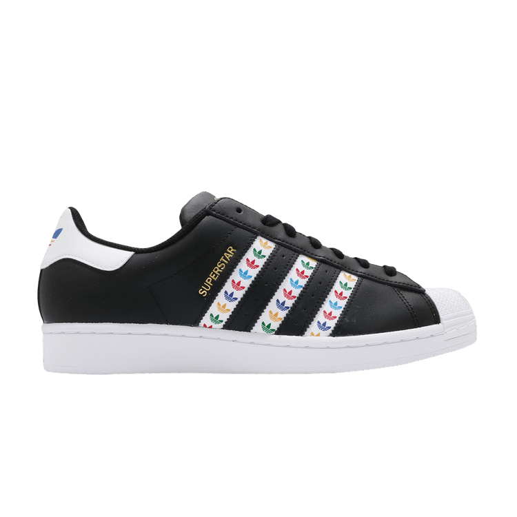 adidas Superstar Black Multi-Color Trefoil Stripes