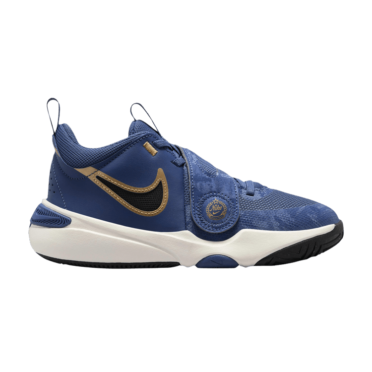 Nike Team Hustle D 11 Mystic Navy Pale Ivory Metallic Gold Black (GS)