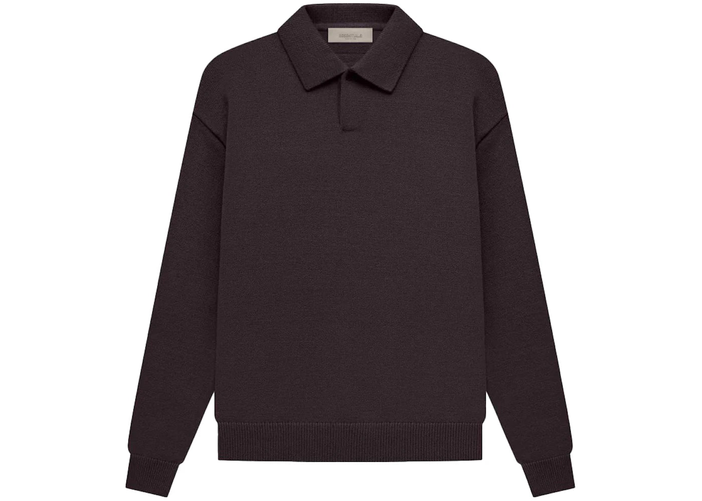 Fear of God Essentials Knit LS Polo Plum