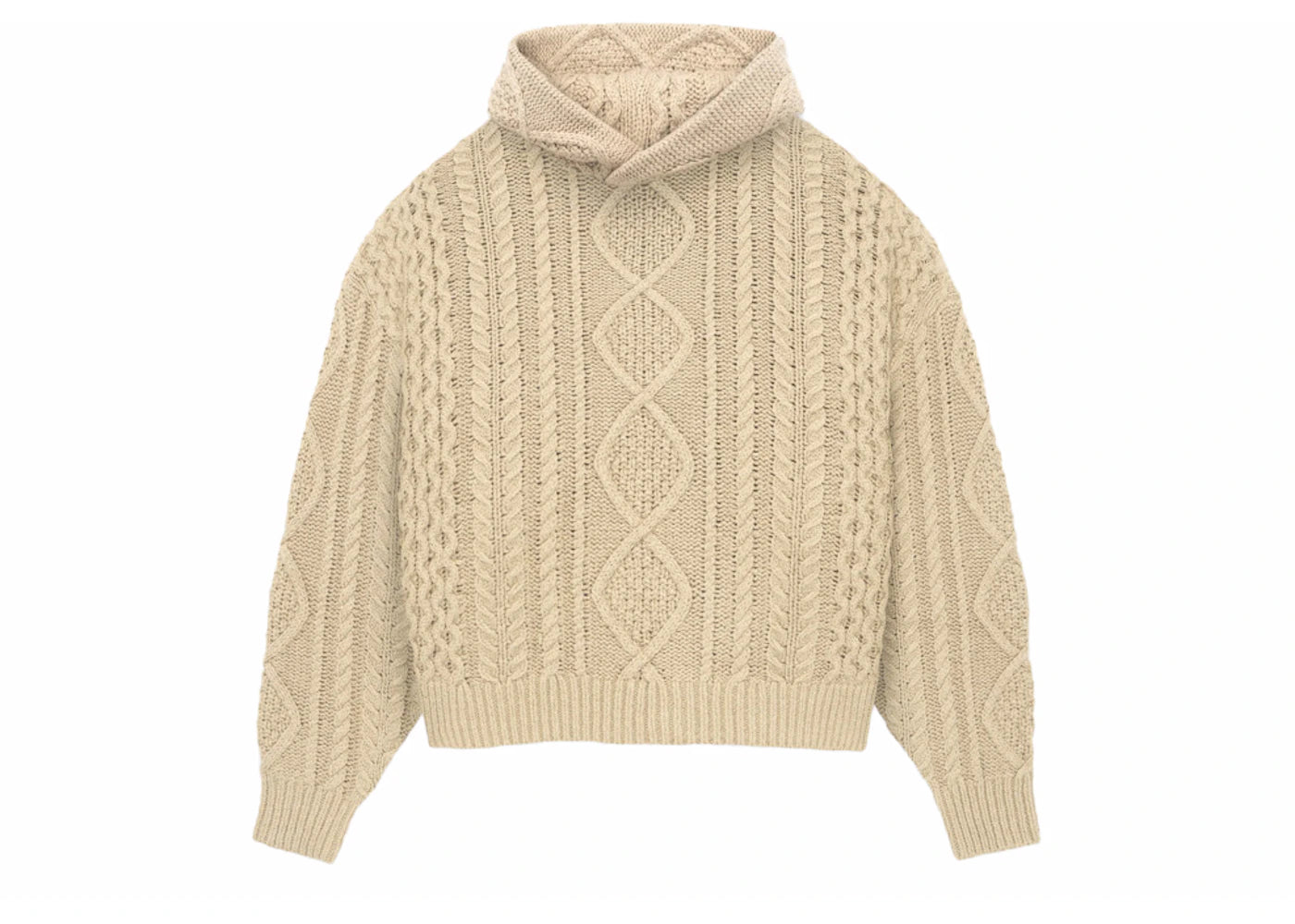 Fear of God Essentials Cable Knit Hoodie Gold Heather