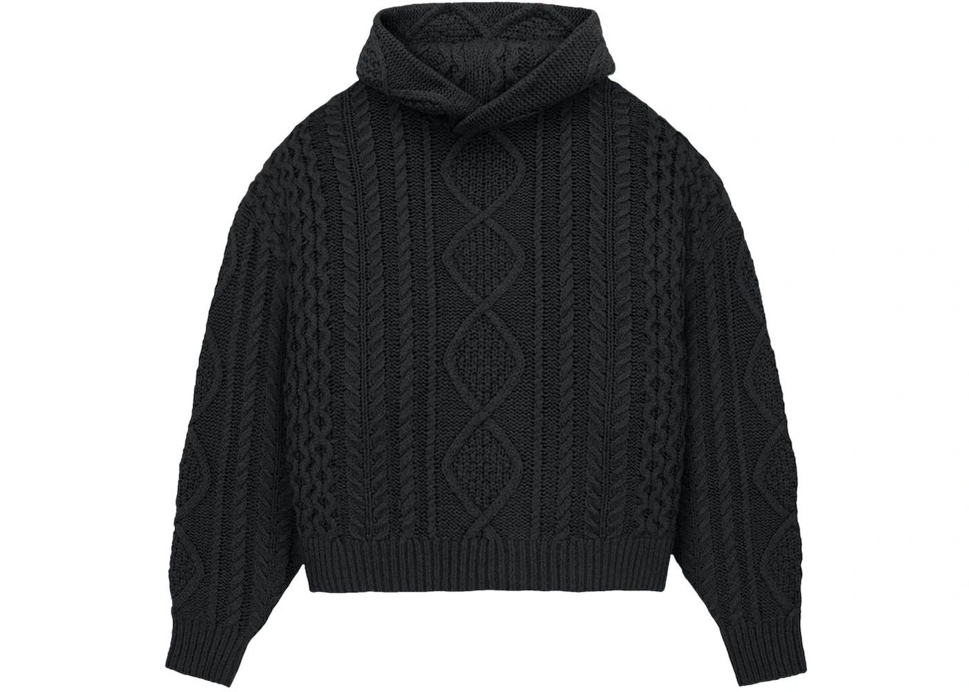 Fear of God Essentials Cable Knit Hoodie Jet Black