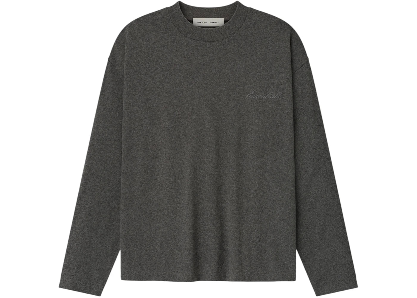 Fear of God Essentials Embroidered Classic Fit L/S Shirt Charcoal Heather