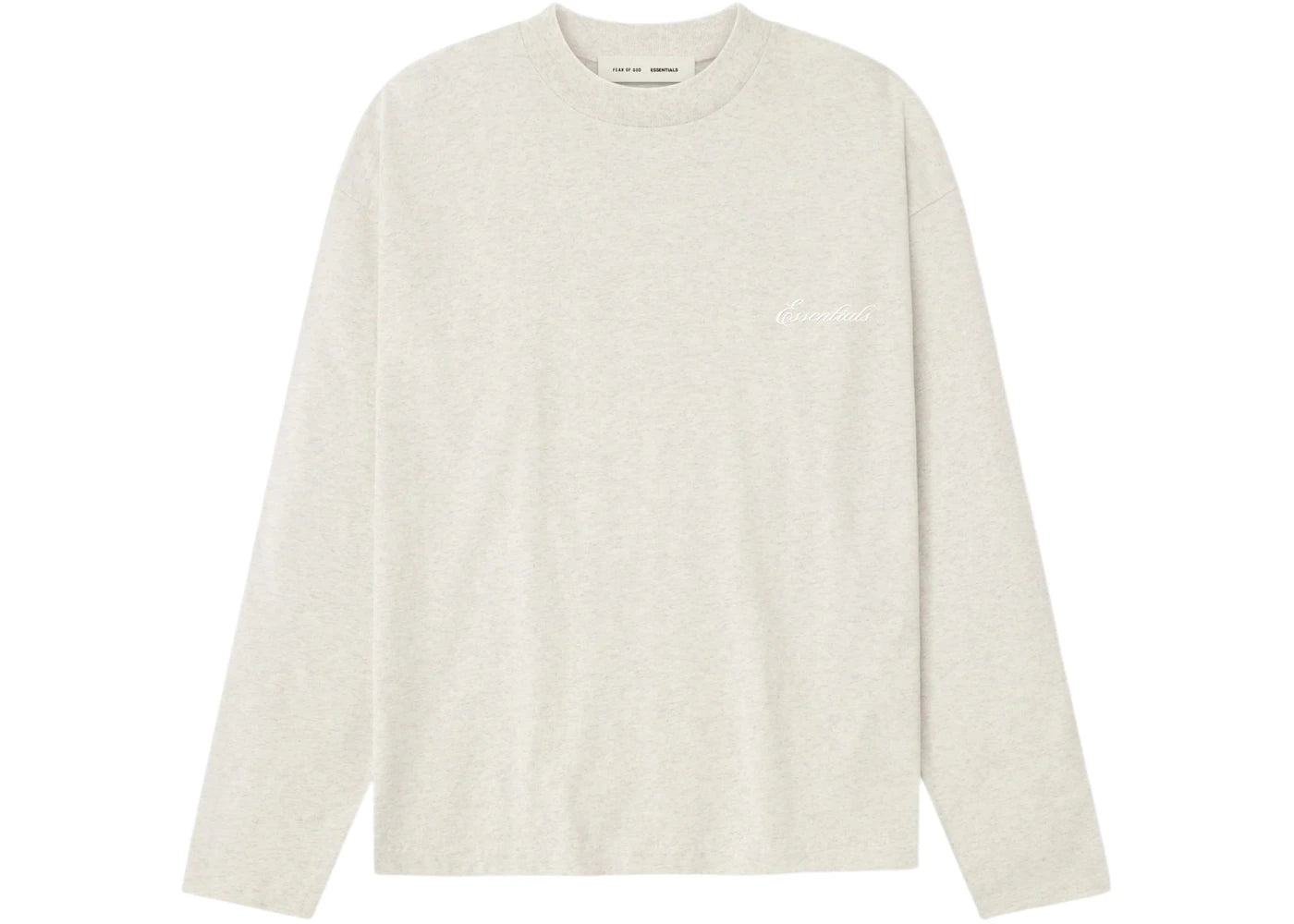 Fear of God Essentials Embroidered Classic Long Sleeve Tee Oatmeal Heather