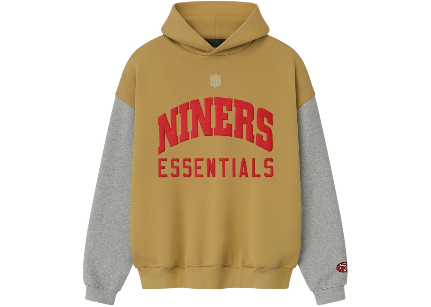 Fear of God Essentials Forty Niners Sport Hoodie Prairie Sand/Concrete Heather