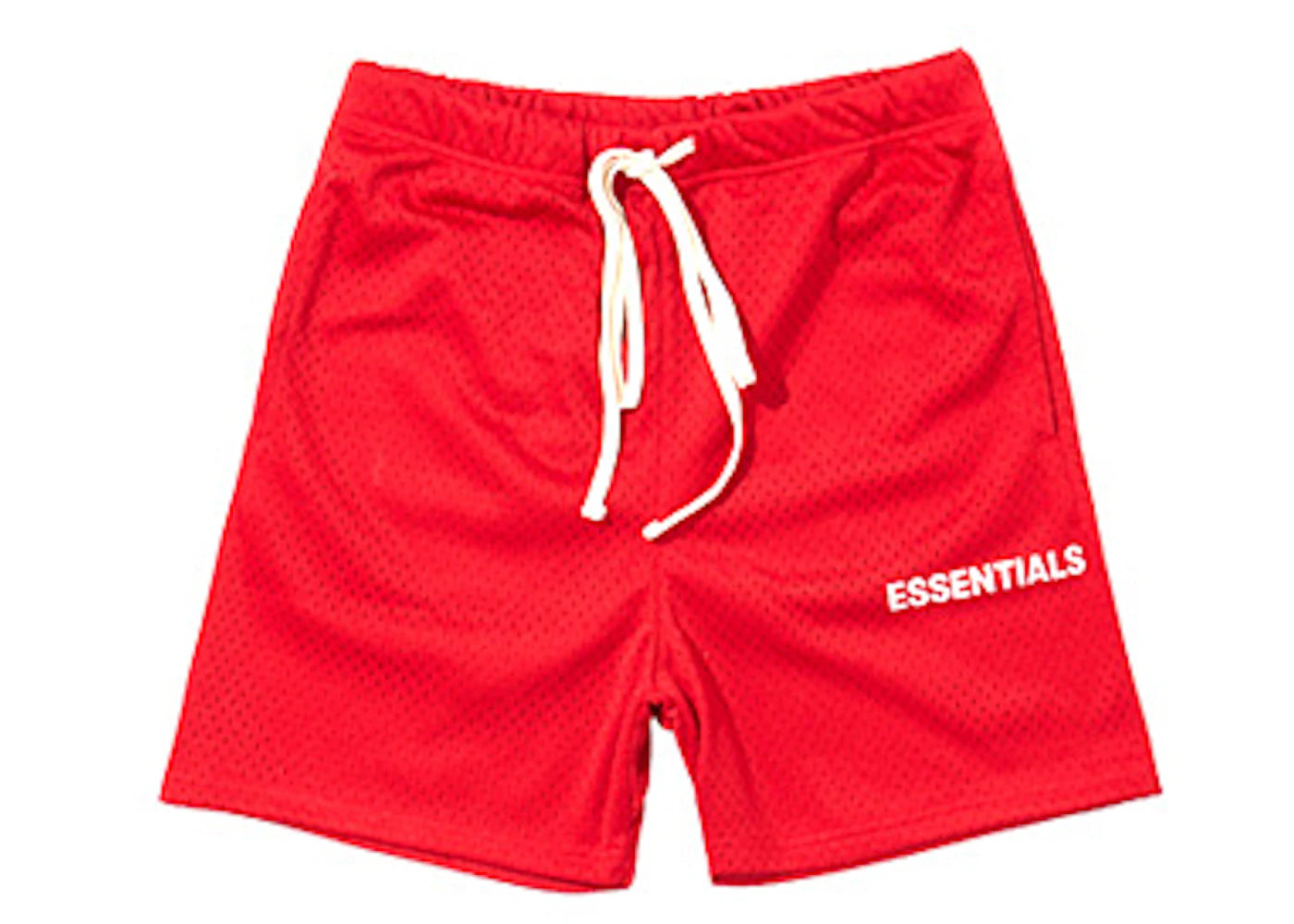 Fear of God Essentials Graphic Mesh Drawstring Shorts Red