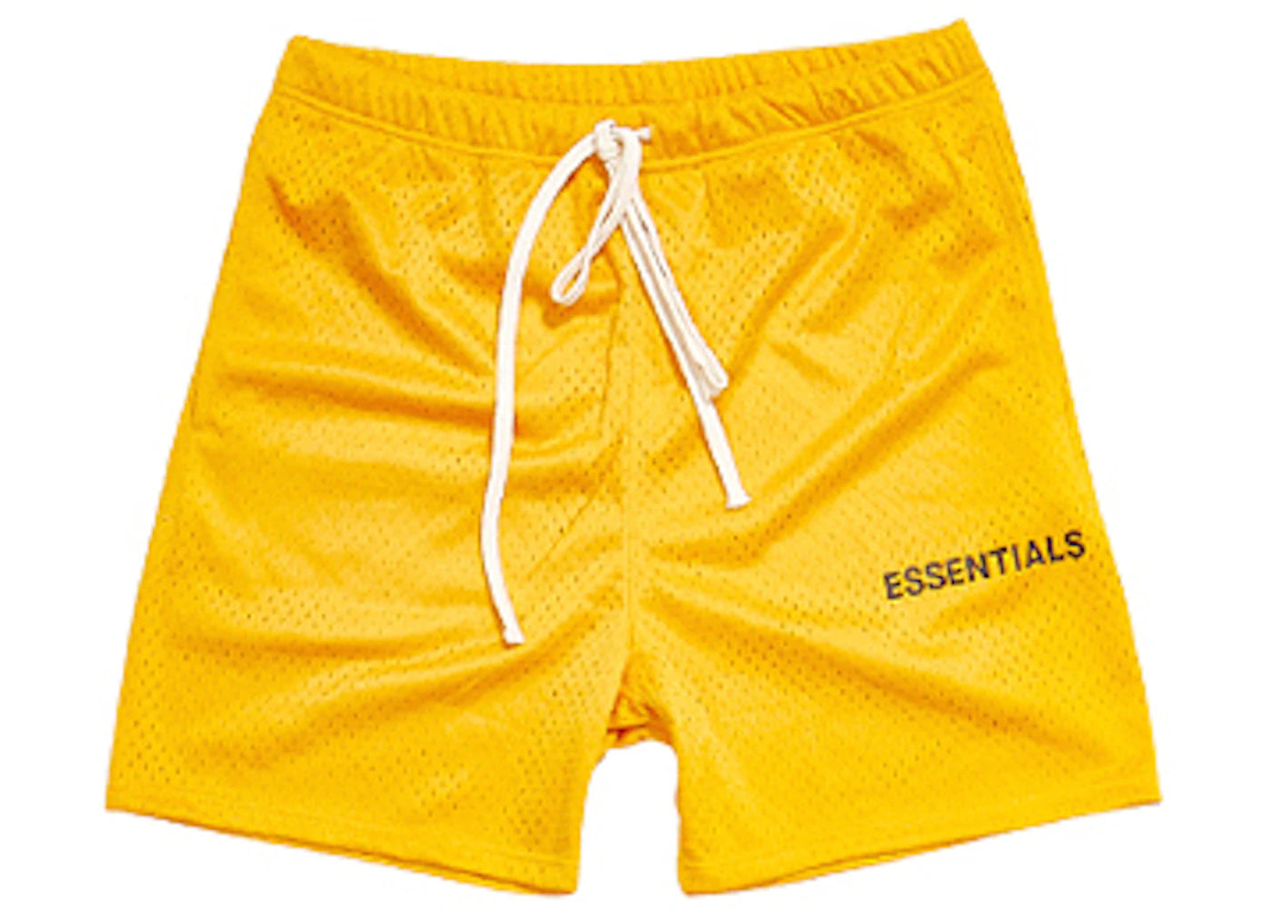 Fear of God Essentials Graphic Mesh Drawstring Shorts Yellow