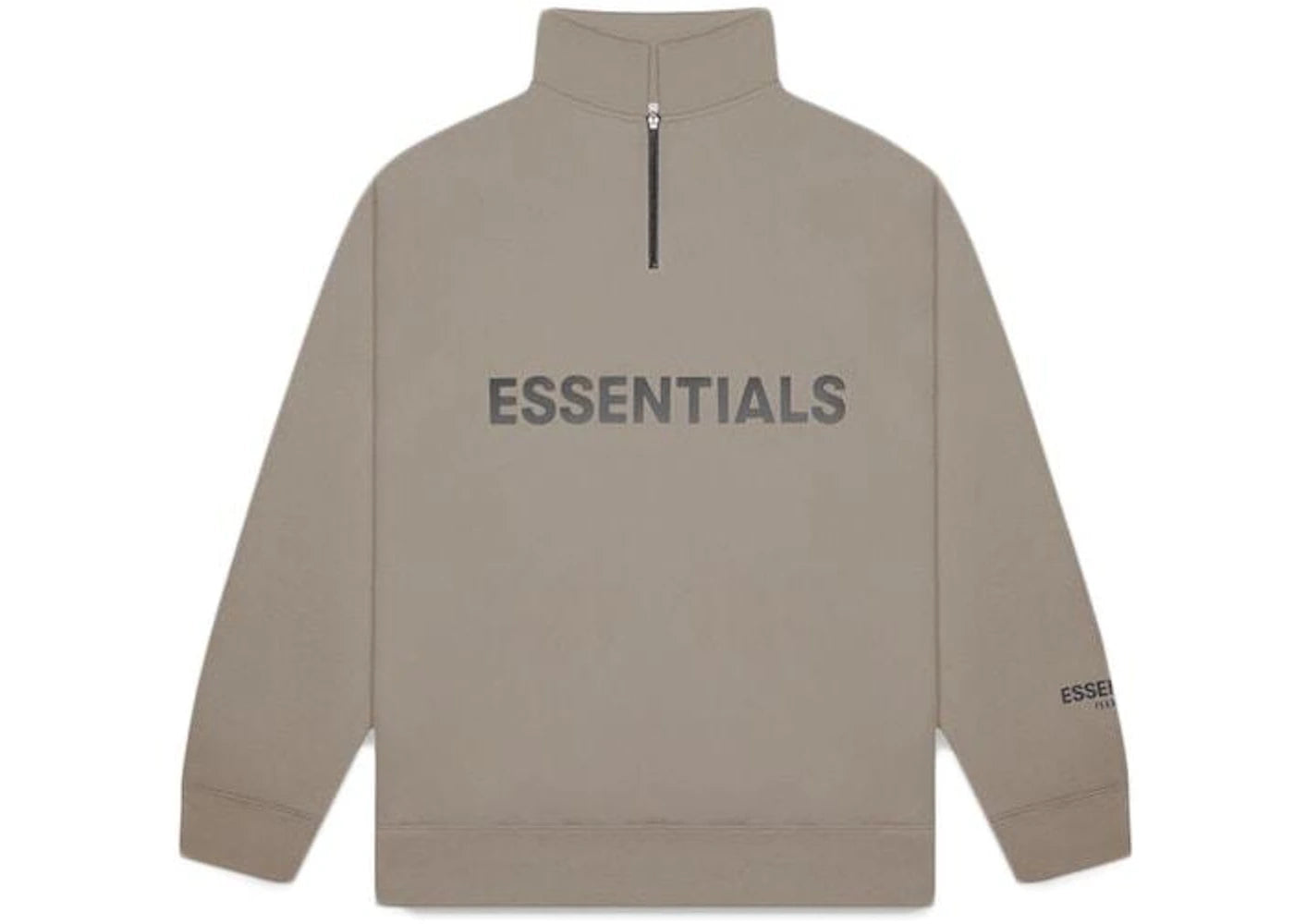 Fear of God Essentials Half Zip Pullover Sweater Cement