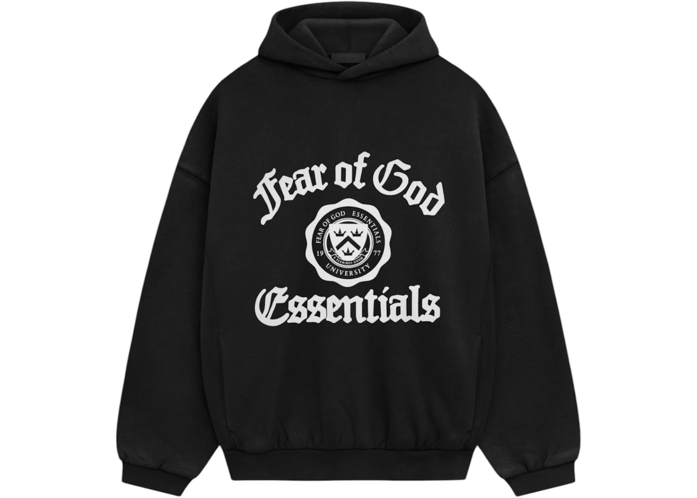 Fear of God Essentials Heavy Fleece Vintage Shrunken Hoodie Black