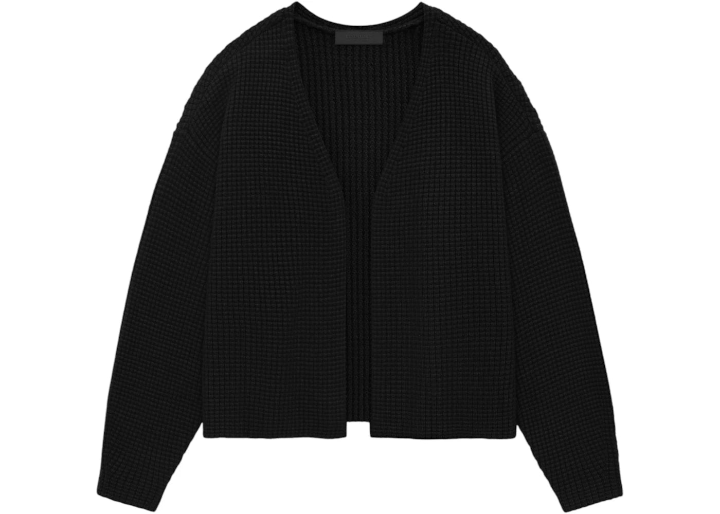 Fear of God Essentials Heavy Waffle Cardigan (FW24) Black
