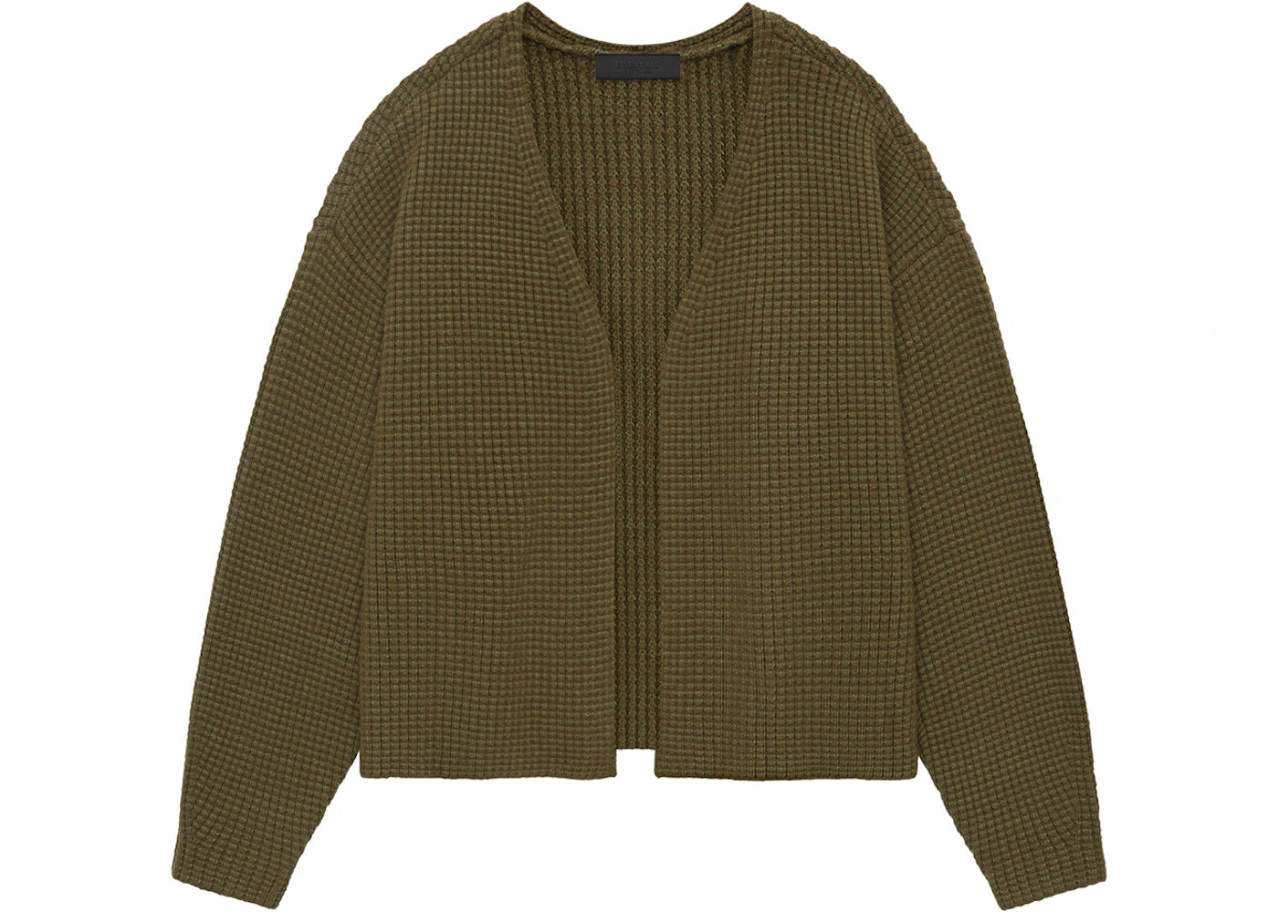 Fear of God Essentials Heavy Waffle Cardigan Olive