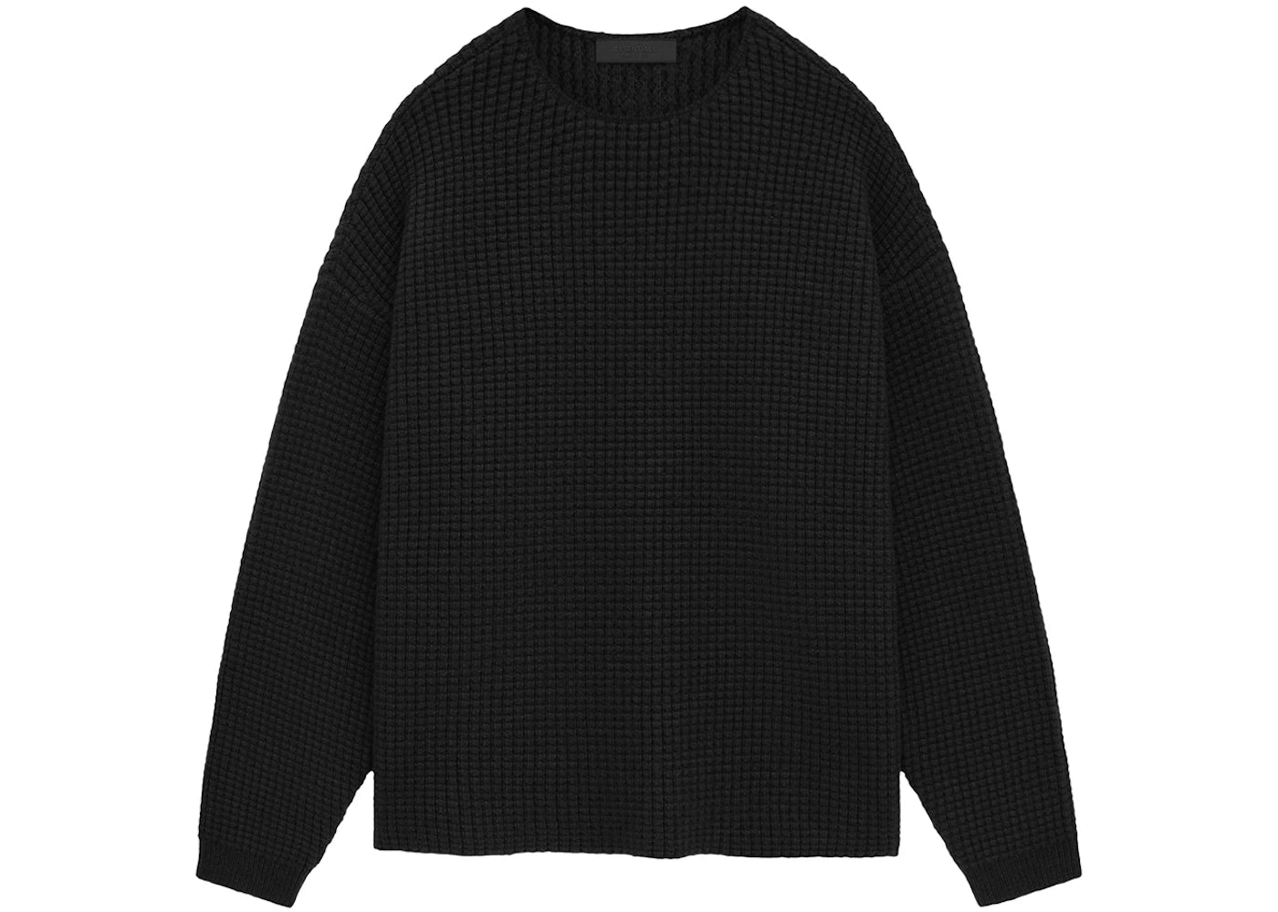 Fear of God Essentials Heavy Waffle Crewneck Sweater Black