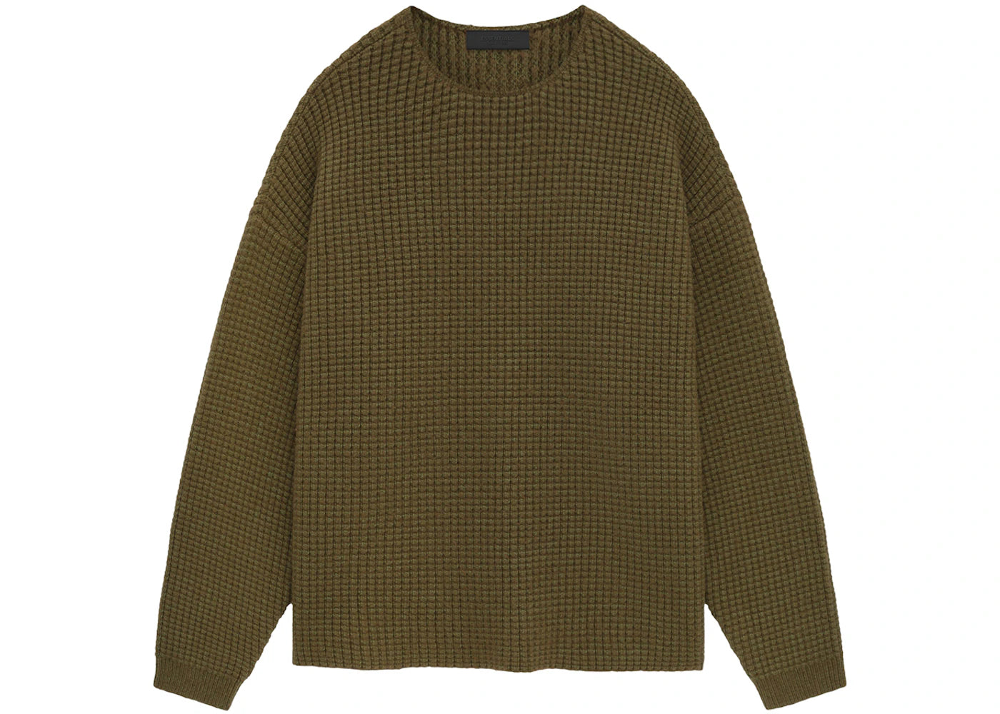 Fear of God Essentials Heavy Waffle Crewneck Sweater Olive