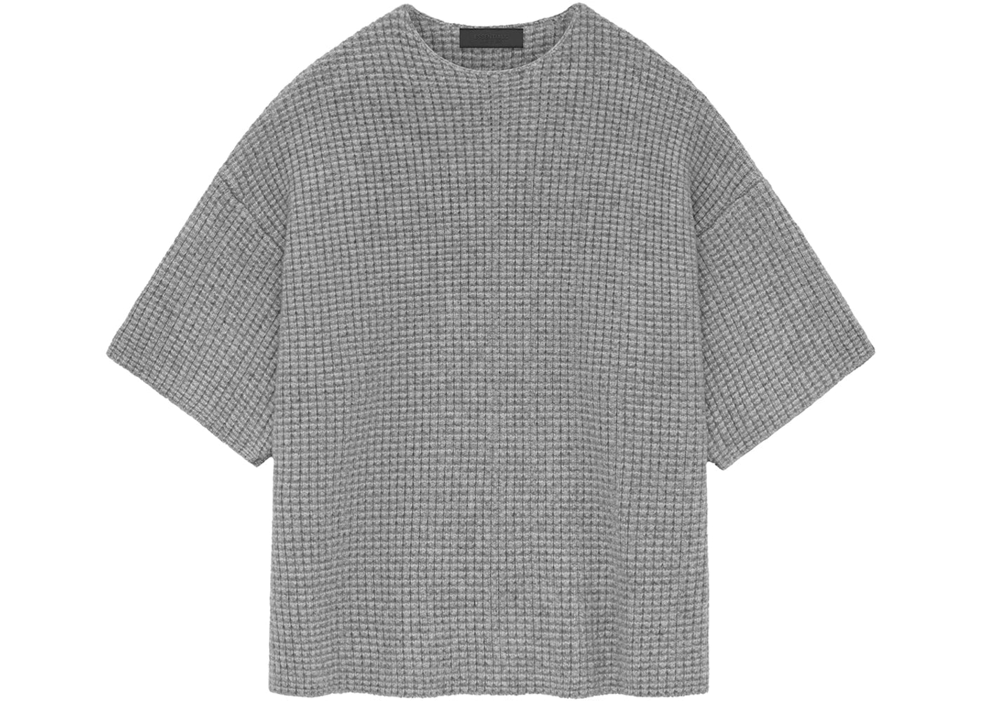 Fear of God Essentials Heavy Waffle Short Sleeve Crewneck Sweater Dark Heather