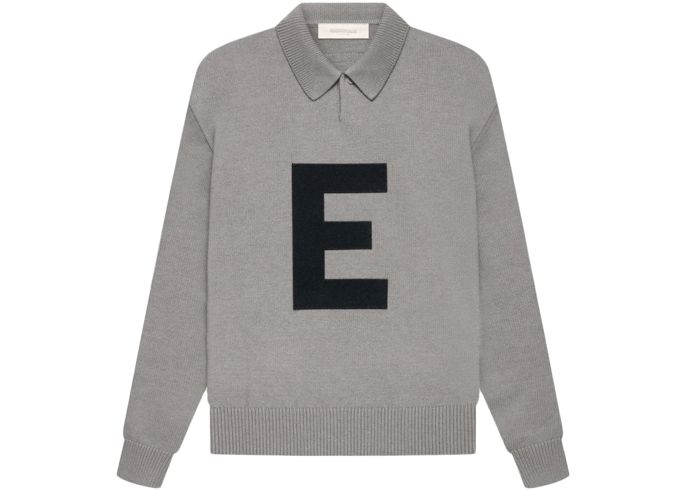 Fear of God Essentials Kids Big E Knit Polo Dark Oatmeal