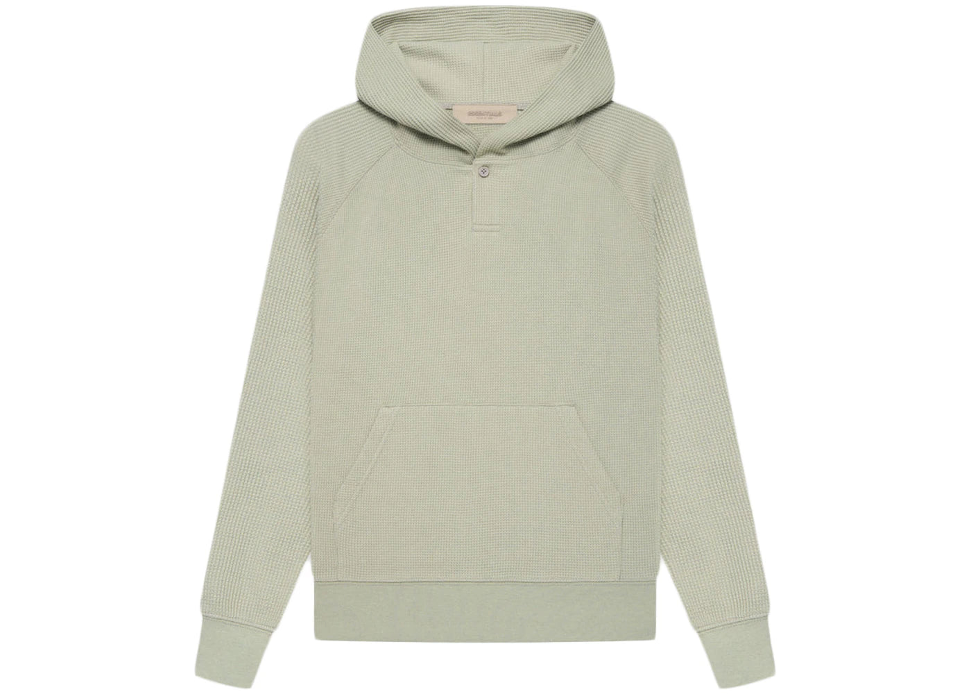 Fear of God Essentials Kids Big E Waffle Henley Hoodie Seafoam