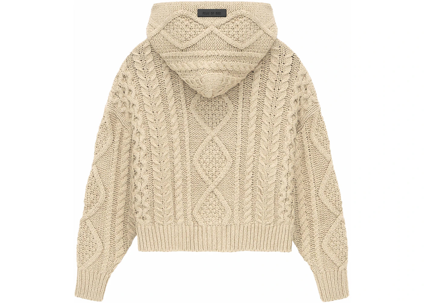 Fear of God Essentials Kids Cable Knit Hoodie Gold Heather