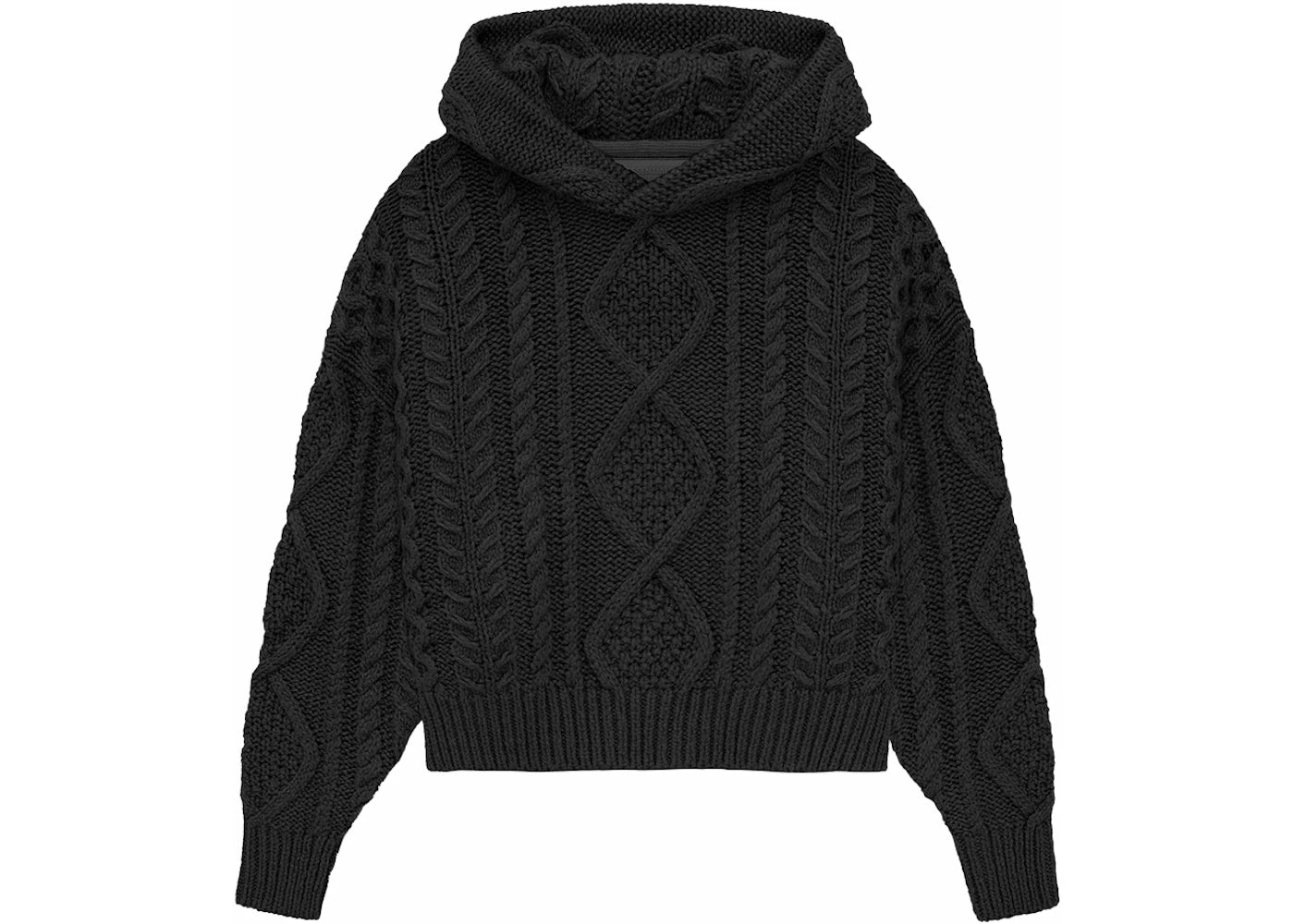 Fear of God Essentials Kids Cable Knit Hoodie Jet Black