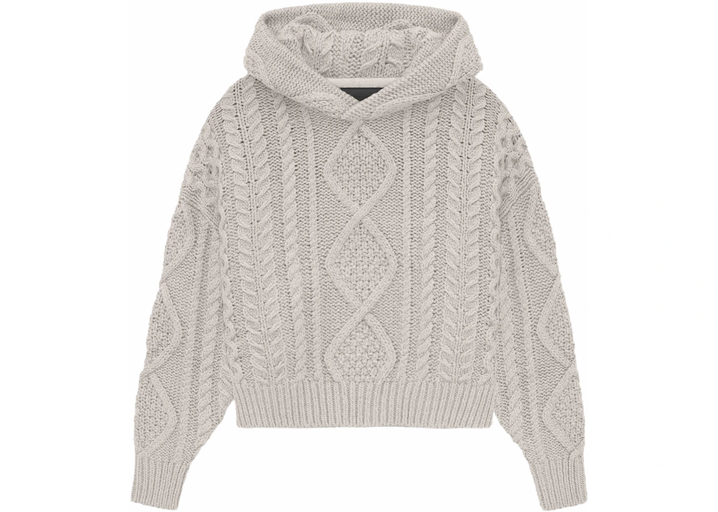 Fear of God Essentials Kids Cable Knit Hoodie Silver Cloud