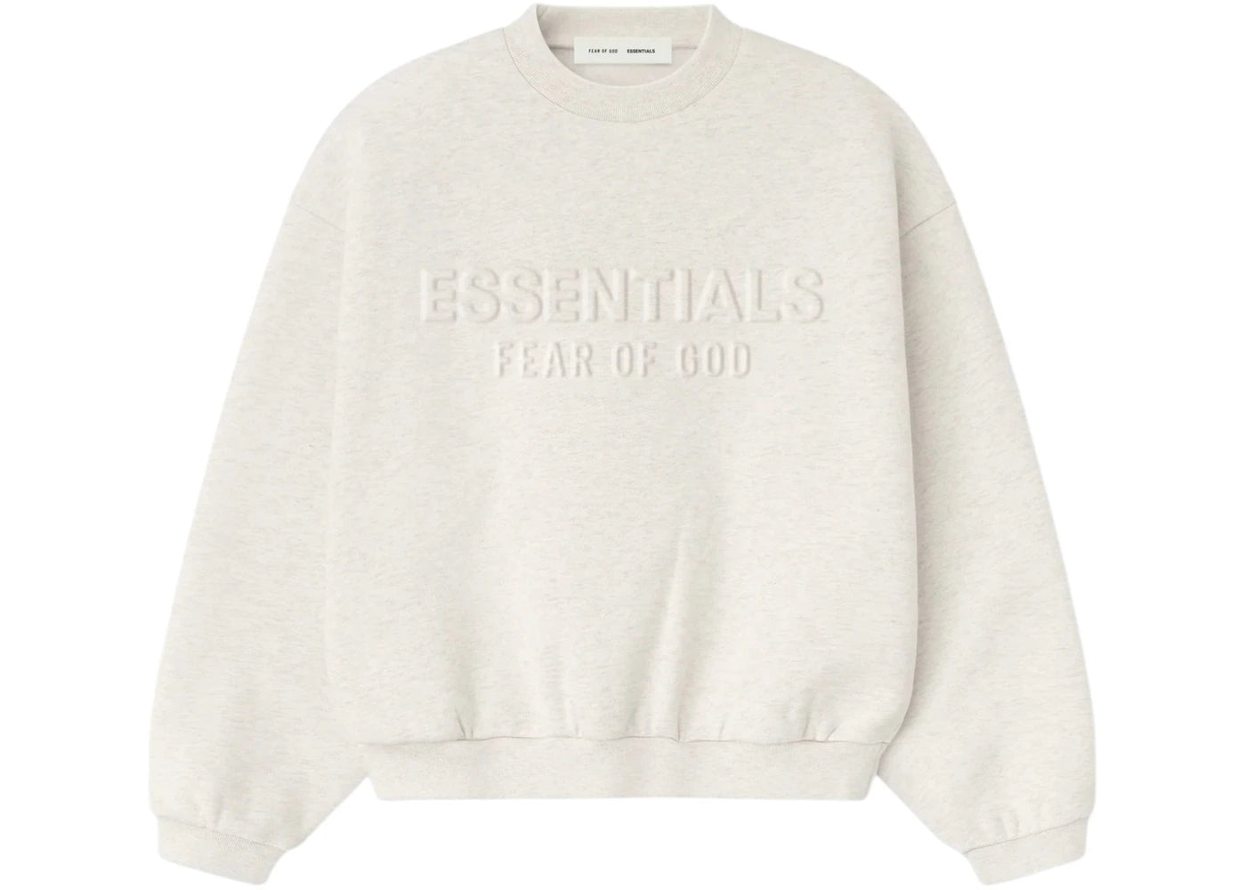 Fear of God Essentials Kids Embossed Classic Crewneck Sweatshirt Oatmeal Heather