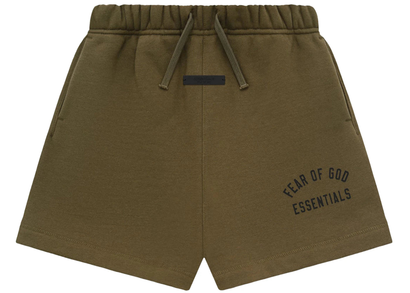 Fear of God Essentials Kids Fleece Soccer Short Olive