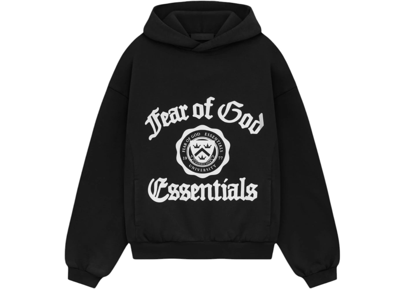 Fear of God Essentials Kids Heavy Fleece Vintage Shrunken Hoodie Black