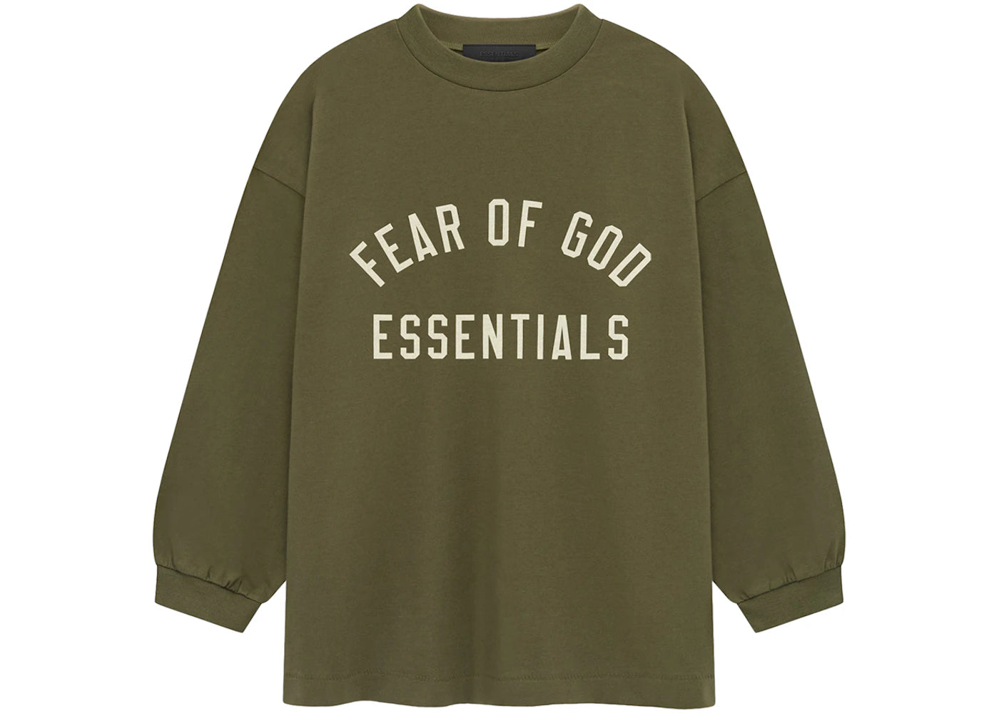 Fear of God Essentials Kids Jersey Long Sleeve Tee Military