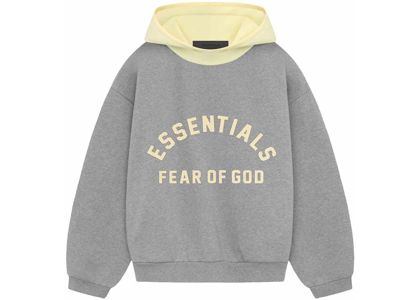 Fear of God Essentials Kids Nylon Fleece Hoodie Dark Heather Oatmeal/Garden Yellow