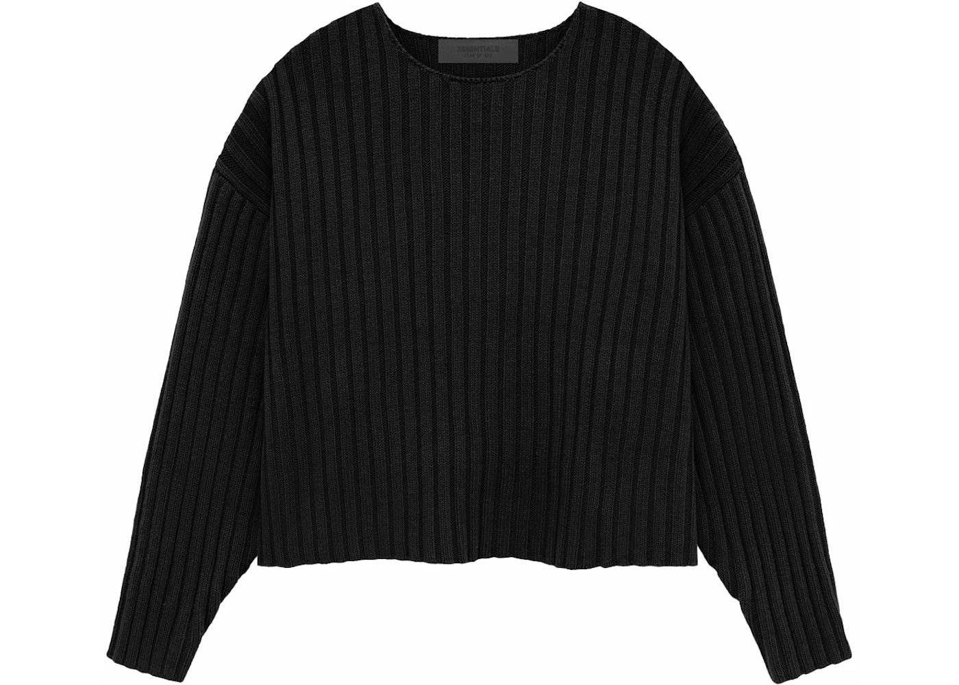 Fear of God Essentials Kids Raw Neck Sweater Jet Black