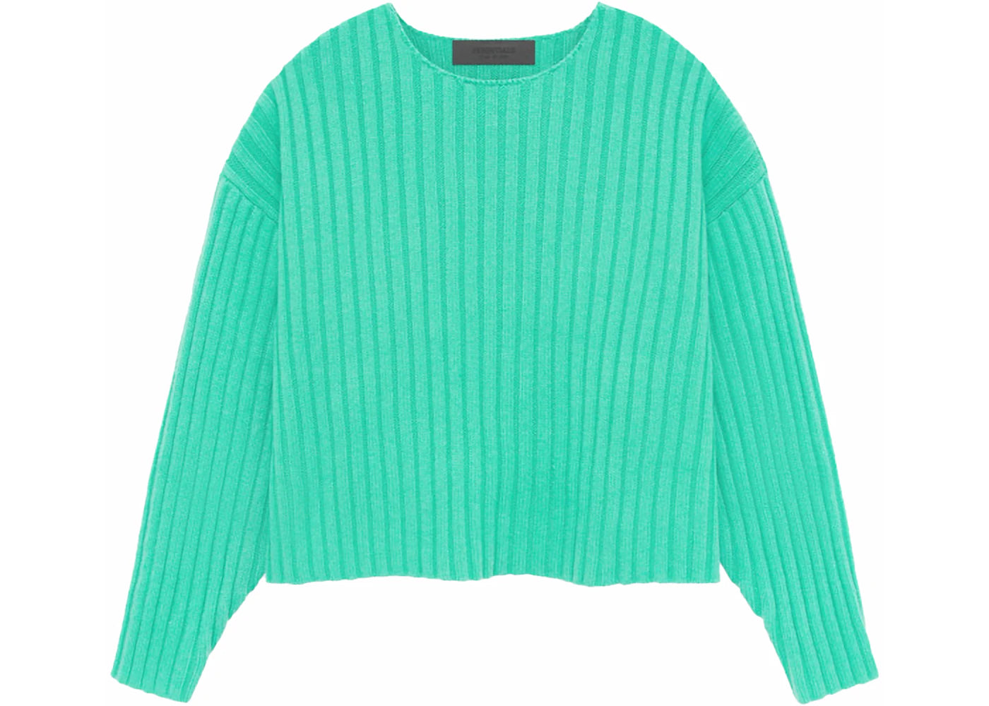 Fear of God Essentials Kids Raw Neck Sweater Mint Leaf