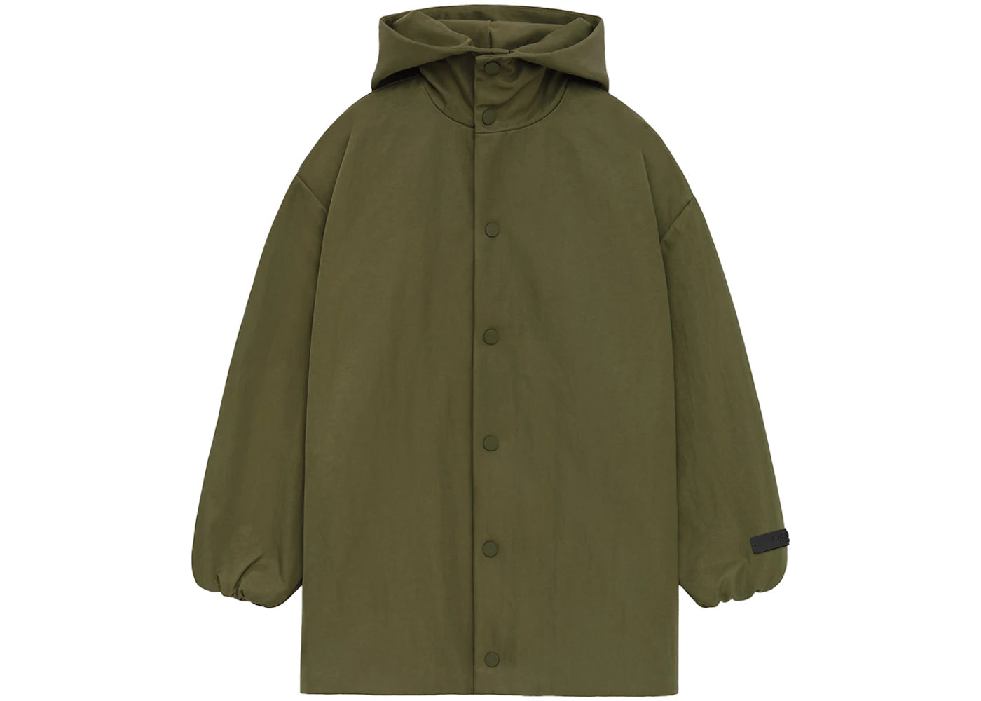Fear of God Essentials Kids Textured Nylon Hooded Coaches Jacket Military