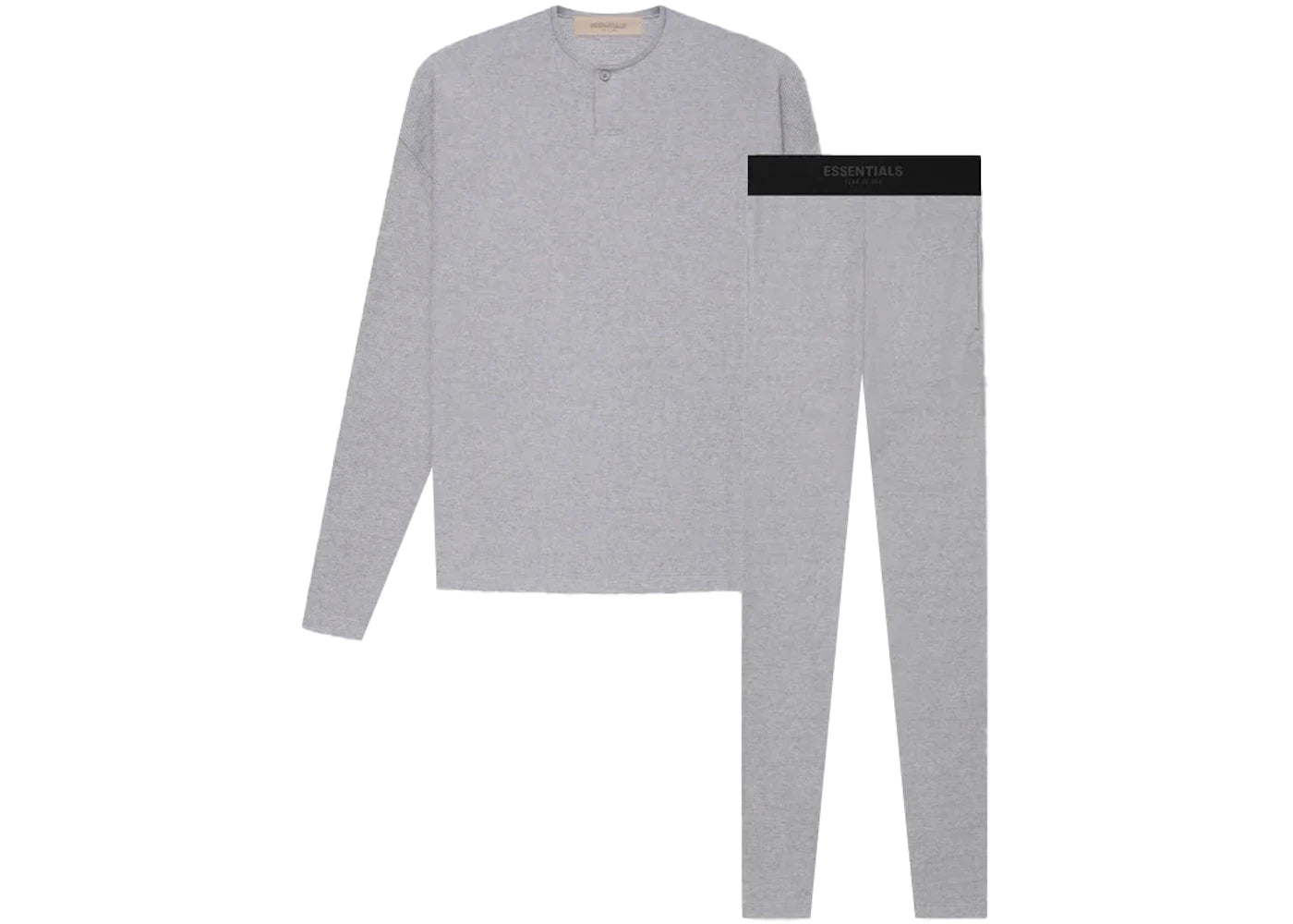 Fear of God Essentials LS Henley Thermal Set Dark Oatmeal