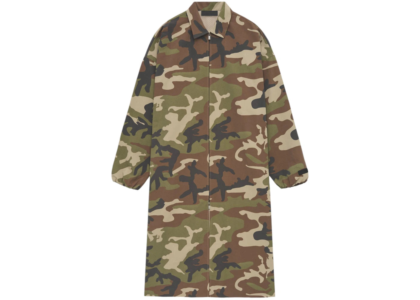 Fear of God Essentials Military Nylon Trench Jacket Woodland Camo