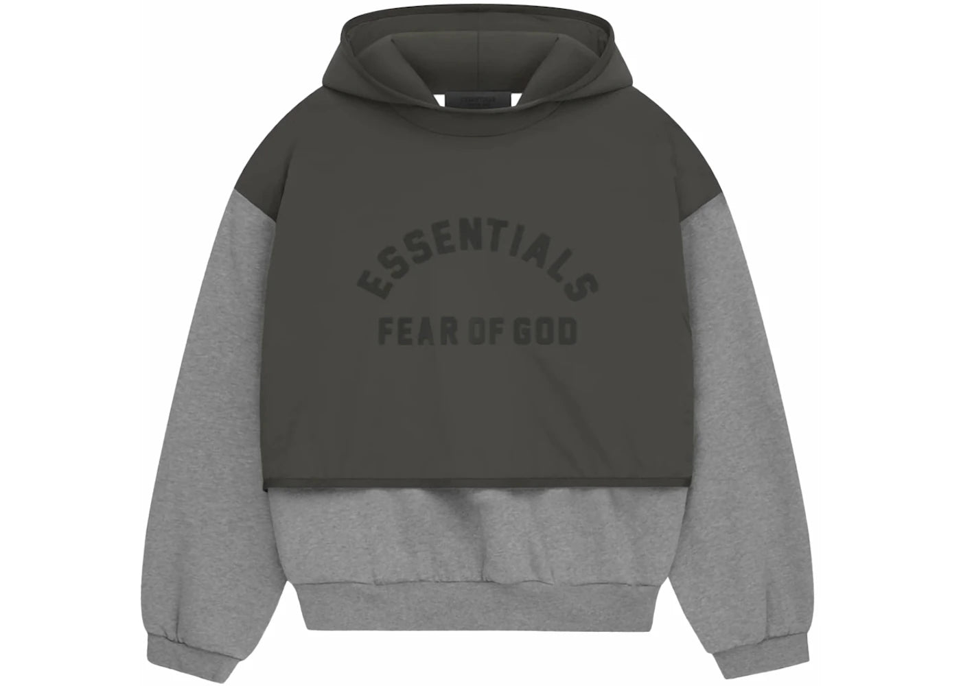 Fear of God Essentials Nylon Fleece Hooded Sweater Dark Heather Oatmeal/Ink