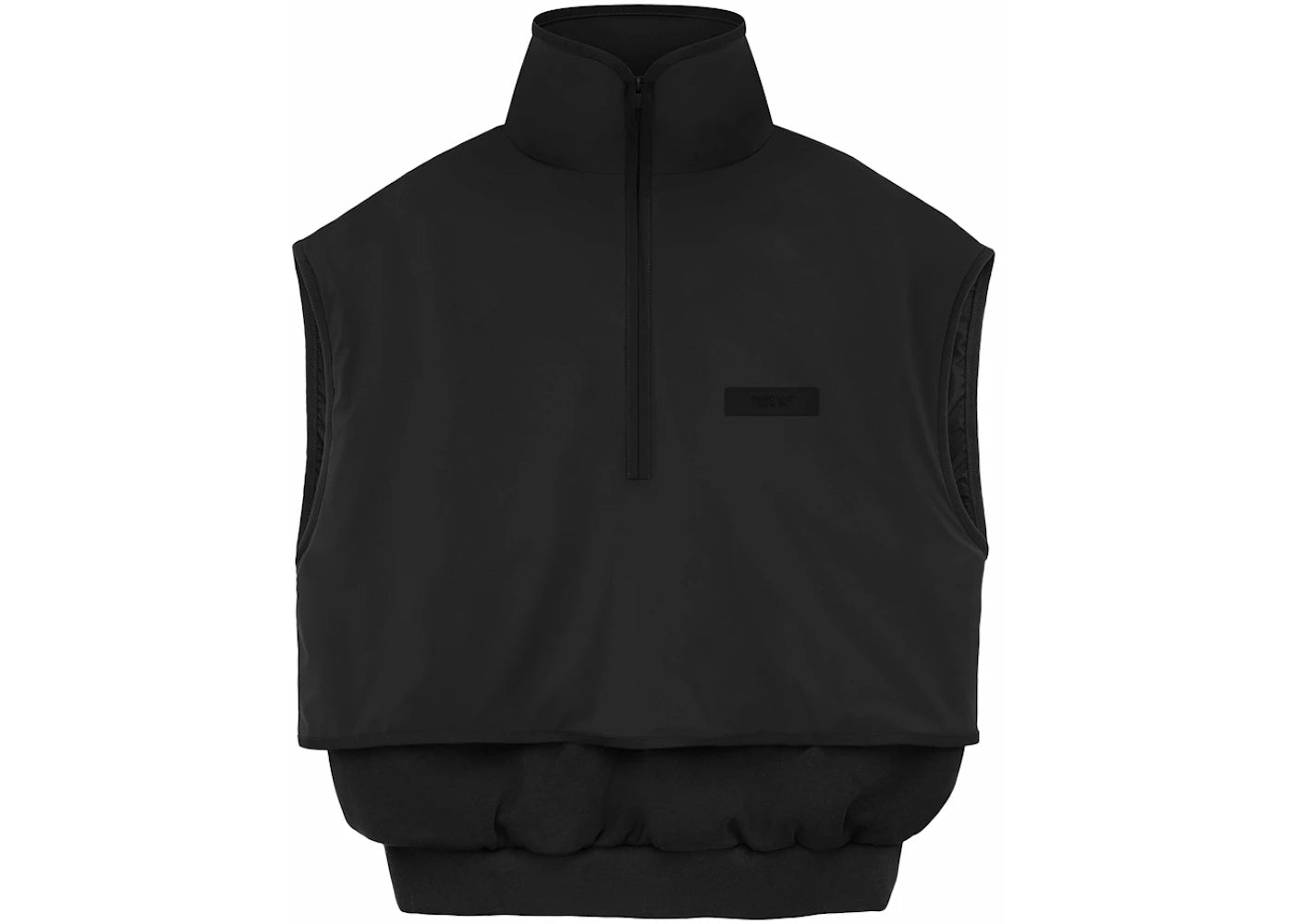 Fear of God Essentials Nylon Fleece Mockneck Vest Jet Black/Jet Black