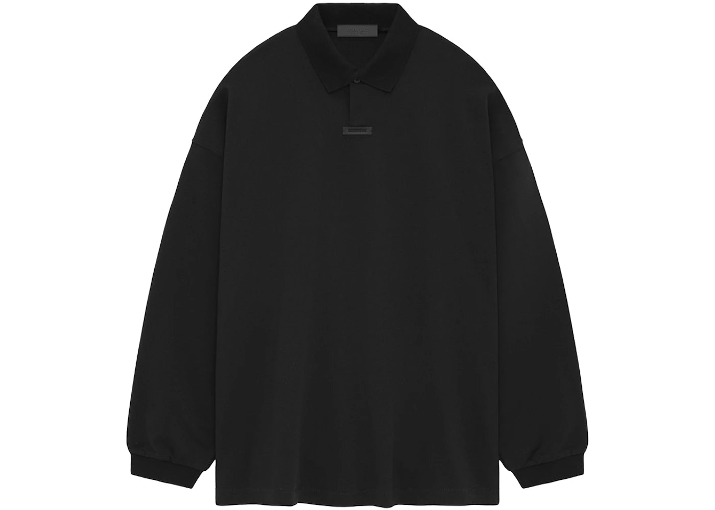 Fear of God Essentials Pique Long Sleeve Polo Black