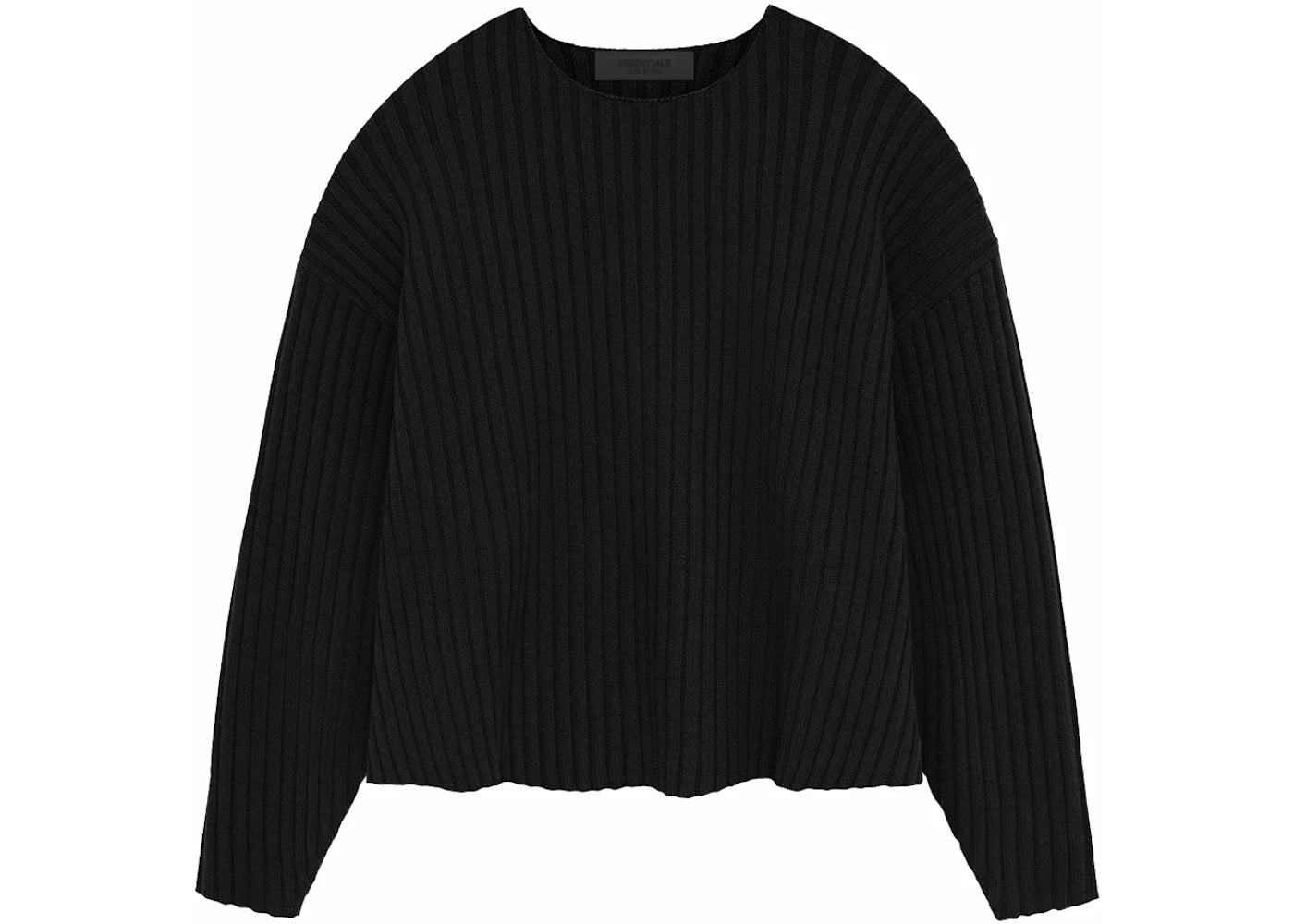 Fear of God Essentials Raw Neck Sweater Jet Black