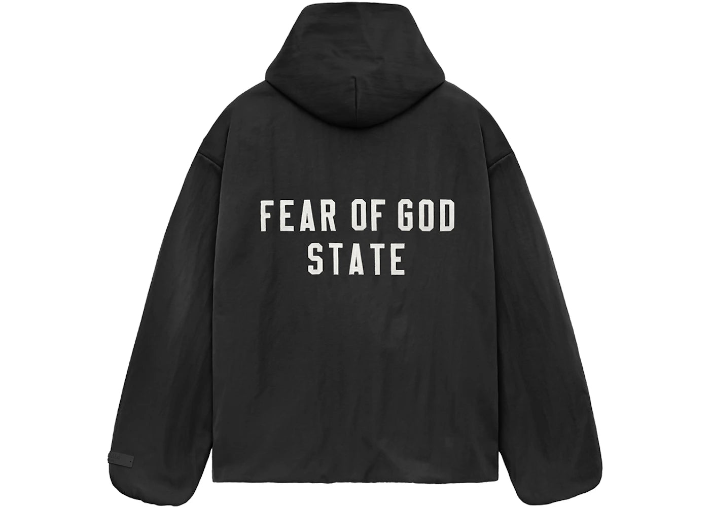 Fear of God Essentials Textured Nylon Hooded Coaches Jacket Black