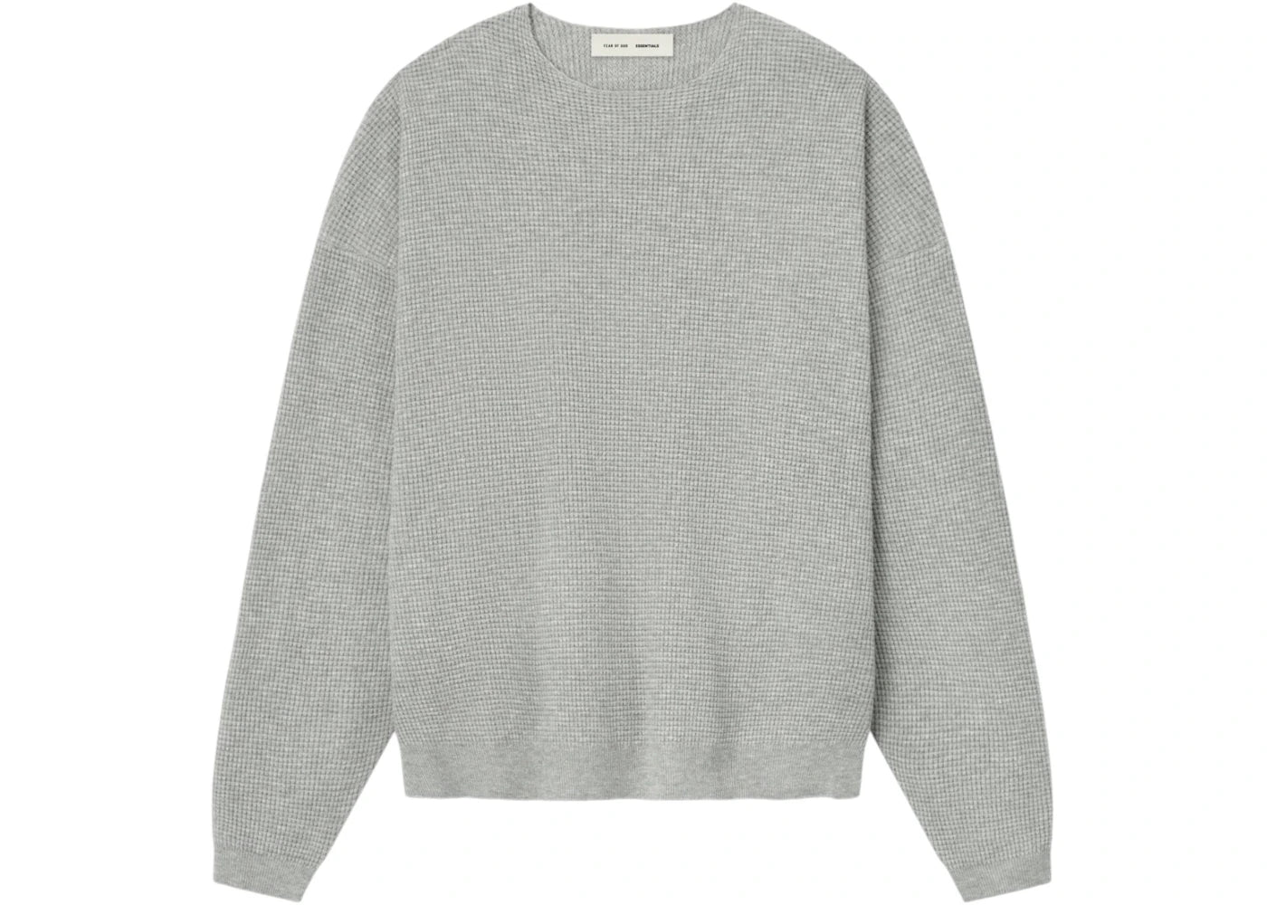 Fear of God Essentials Waffle Crewneck Sweater Concrete Heather