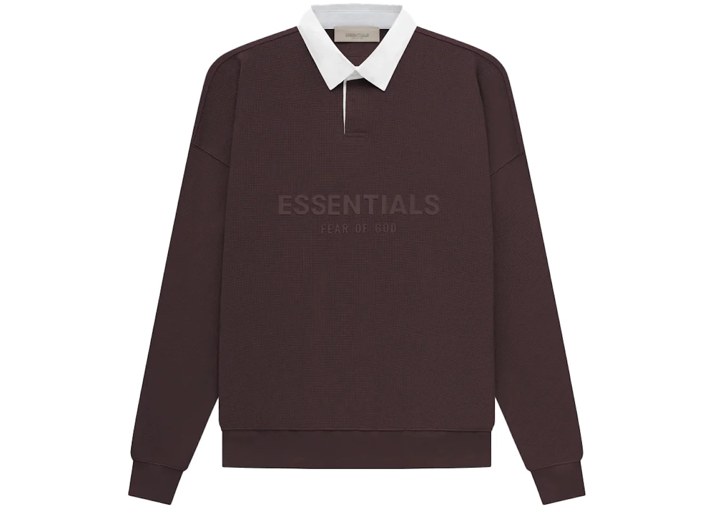 Fear of God Essentials Waffle Henley Rugby Plum